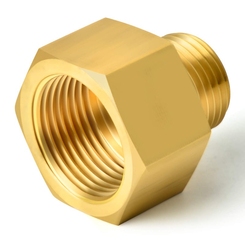 TAISHER 2PCS Brass Pipe Fitting, Reducer Adapter, 1/4-Inch Male Pipe x 3/8-Inch Female Pipe - Image 5
